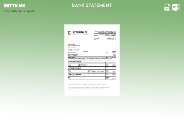 модерен стил Екваторијална Гвинеја CCEI банкарски извод шаблон ексел